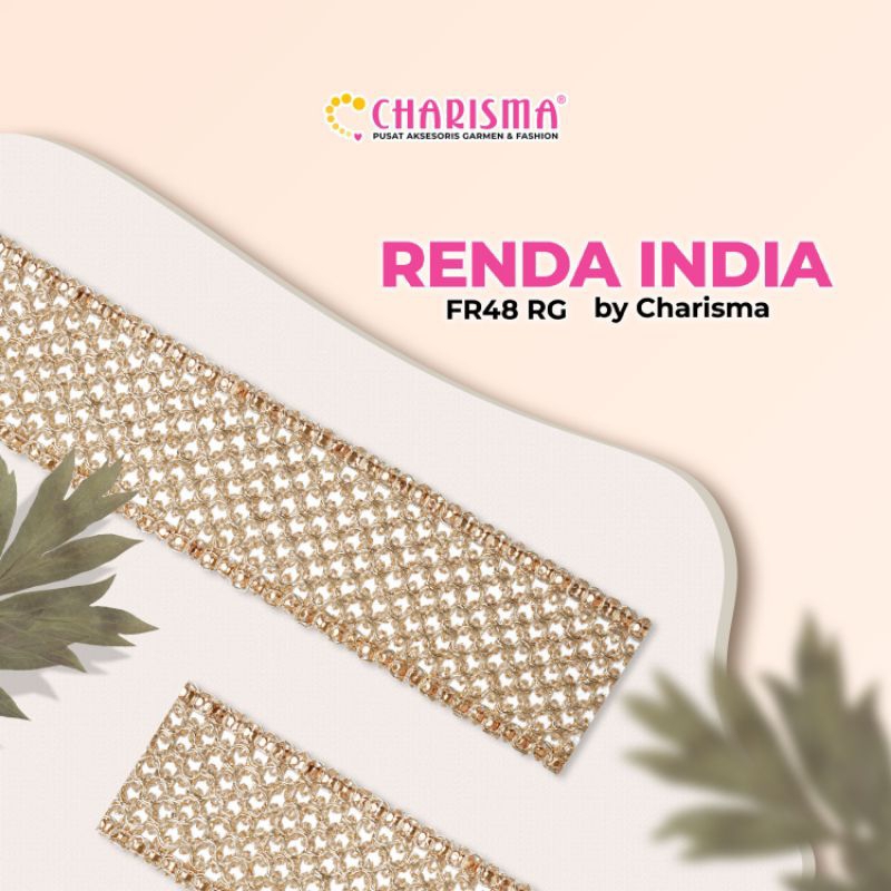 Charisma Renda India FR 48/RG - Renda Bordir / Lebar 5cm / Harga Per 1 Roll (40 Yard)