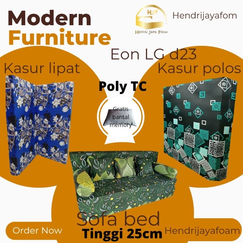 kasur,sofa bed dan kasur lipat busa inoac eon lg d23 tinggi 25cm bahan tc bergaransi 10tahun gratis 