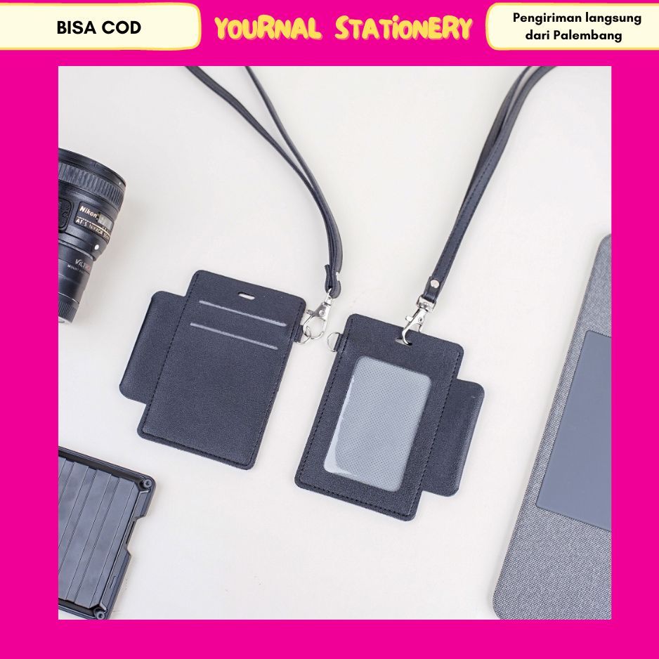 

Lanyard Flashee ID Card Gantungan Hitam Kartu Nama MRT E-money Flazz Name Tag Flashee Custom Nama Dan Logo