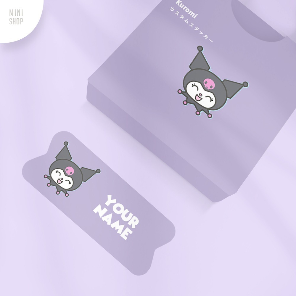 

STIKER NAMA CUSTOM WATERPROOF SANRIO KUROMI SIAP KIRIM
