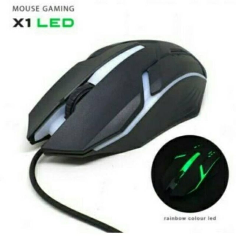 Mouse Toserba Gaming NUOS X1 LED With Cable Mouse Game Led