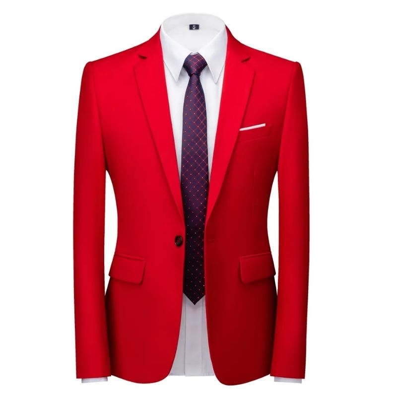 Jas Formal merah Cabe / Jas pria merah polos / Jas pria keren