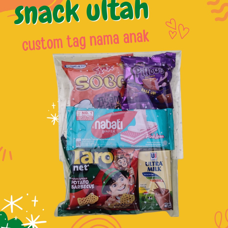 

MODEL SY609 souvenir snack ulang tahun anak custom nama anak