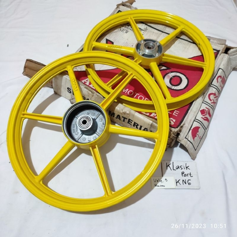 Velg velg palang racing 6 lurus honda kharisma supra x125 x 125 kuning non original Yoko