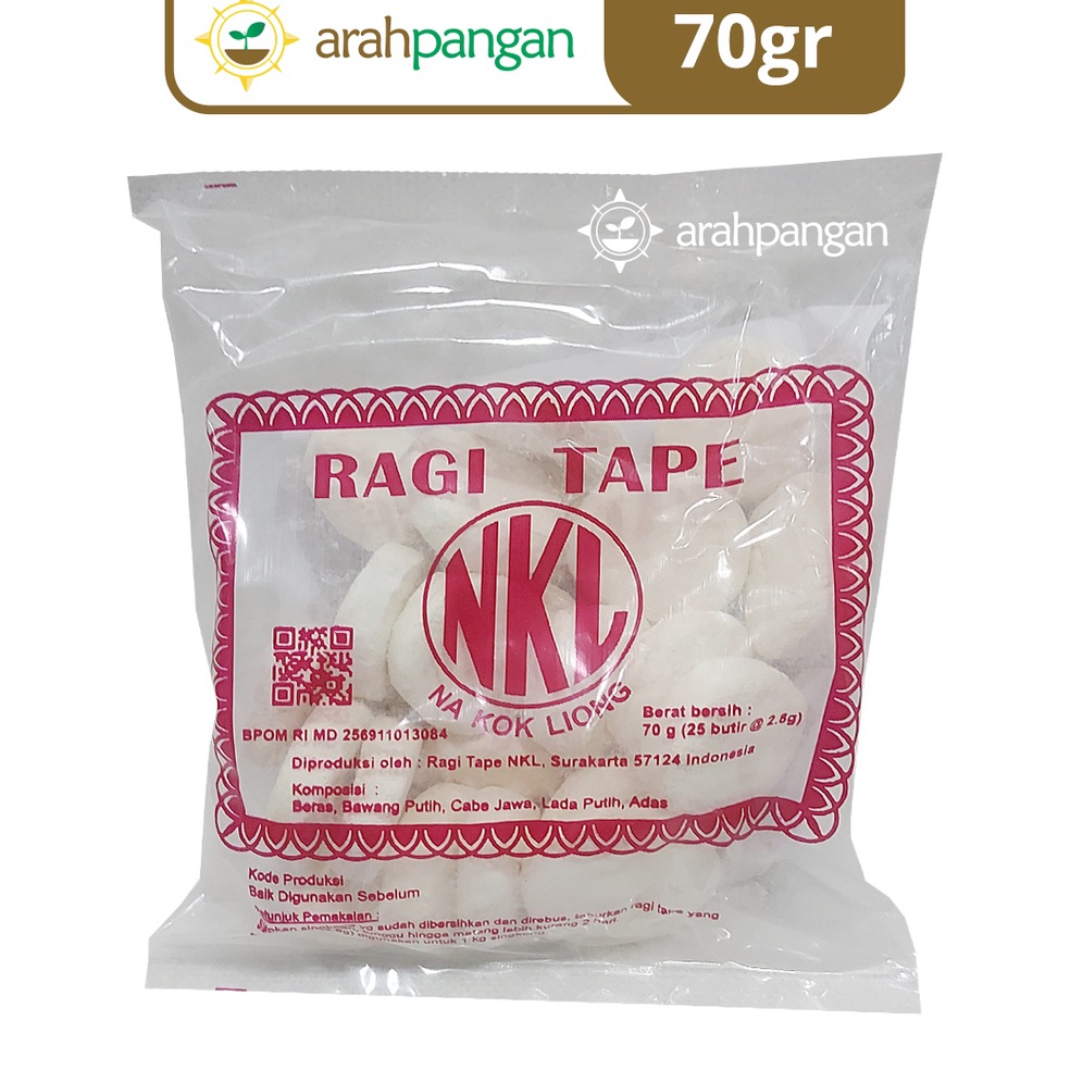 

DP4960 Ragi Tape NKL 25 Butir 70gr gf90u