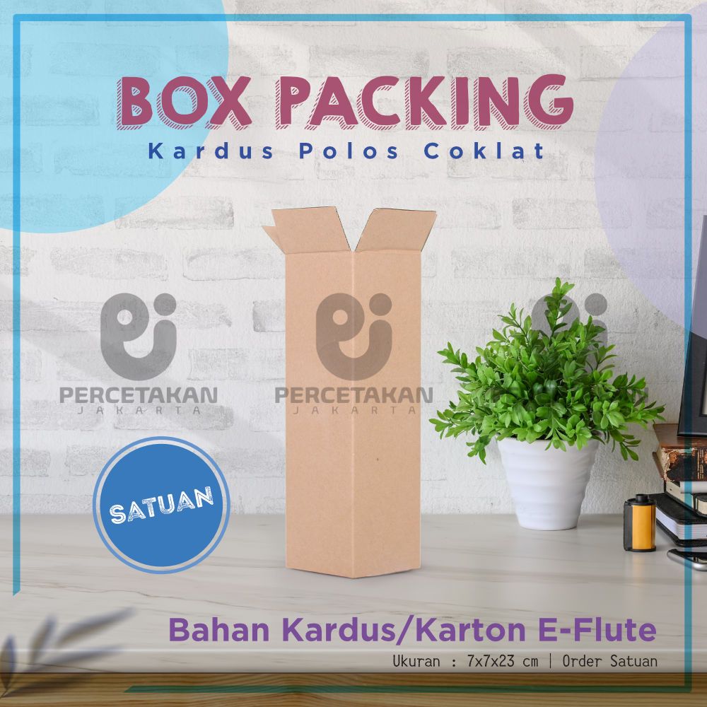 

BOX KARDUS Baru 7x7x23 cm DUS PACKING E-FLUTE | Kardus / Karton Box Polos