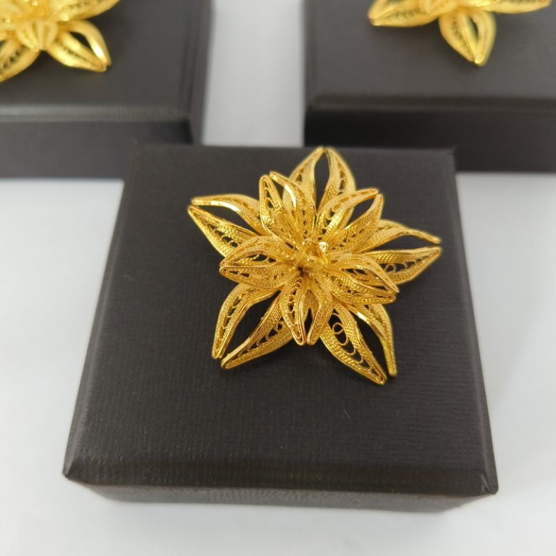 bros hijab lapis emas kualitas premium / bros bunga / bros pesta / bros silver / bros perak / bros l