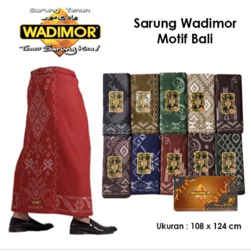 Sarung WADIMOR Motif Bali Kain Sarung Tenun Pria Kain Tradisional Premium Dewasa Kain Sarung Sholat-