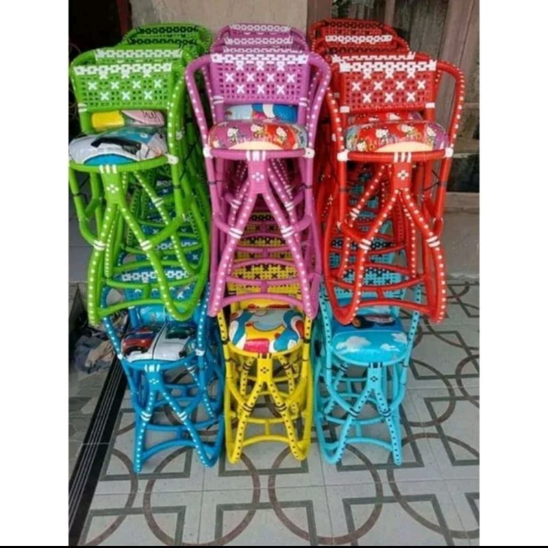 Boncengan motor anak, boncengan motor rotan sintetis