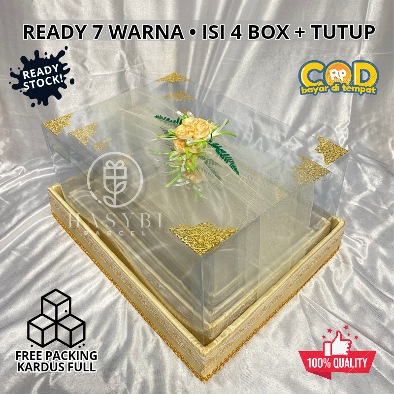 

Kotak Hantaran Nikah Versi Premium Full Set Isi 4 Box Termasuk Mika Tinggal Pasang Box Seserahan