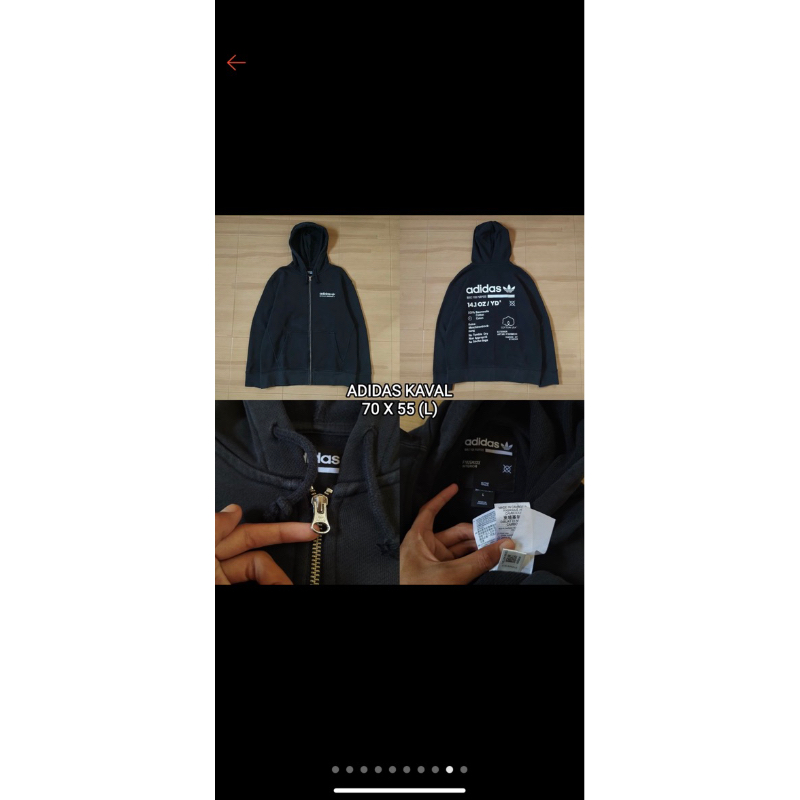 hoodie zipper adidas origional second