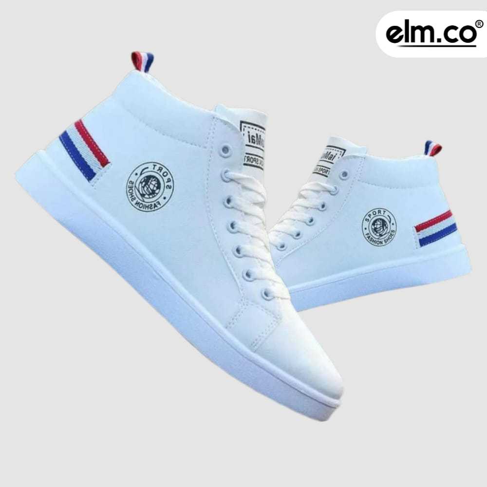 elm.co Sepatu pria Dan wanita Boot Motif Fashion Shoes Sport Putih Biru Murah COD