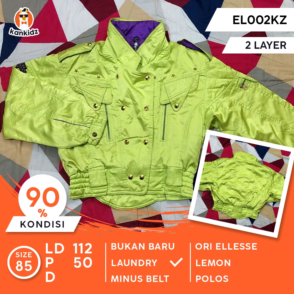Jaket Dewasa Vintage Racing Ellesse | Lemon Size 85