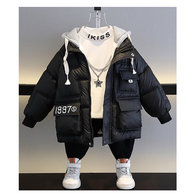 Jaket Coat musim dingin anak laki- laki dengan hoodie