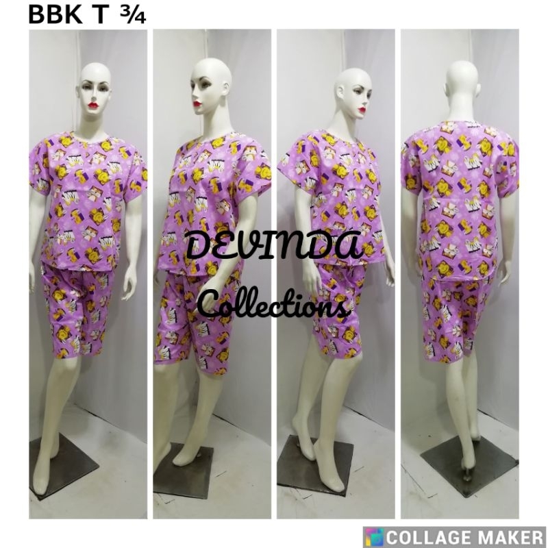 Baju tidur katun/Baju Tidur Wanita Lengan Pendek Celana Pendek Setelan