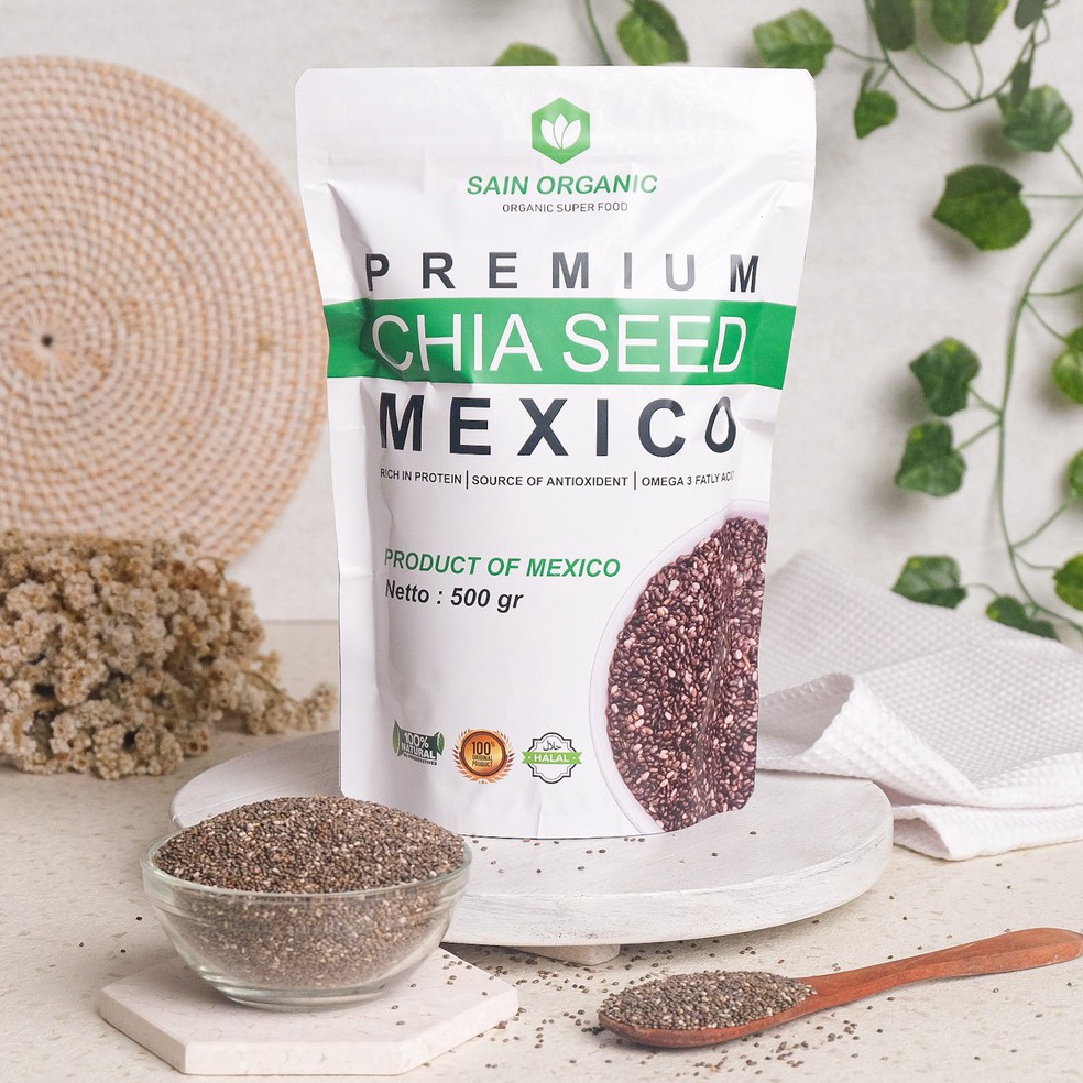 

8IQ Chia Seed Organic Mexico untuk Diet Freshly Black Cia Seed Organik fresly Biji Chia Seeds 99