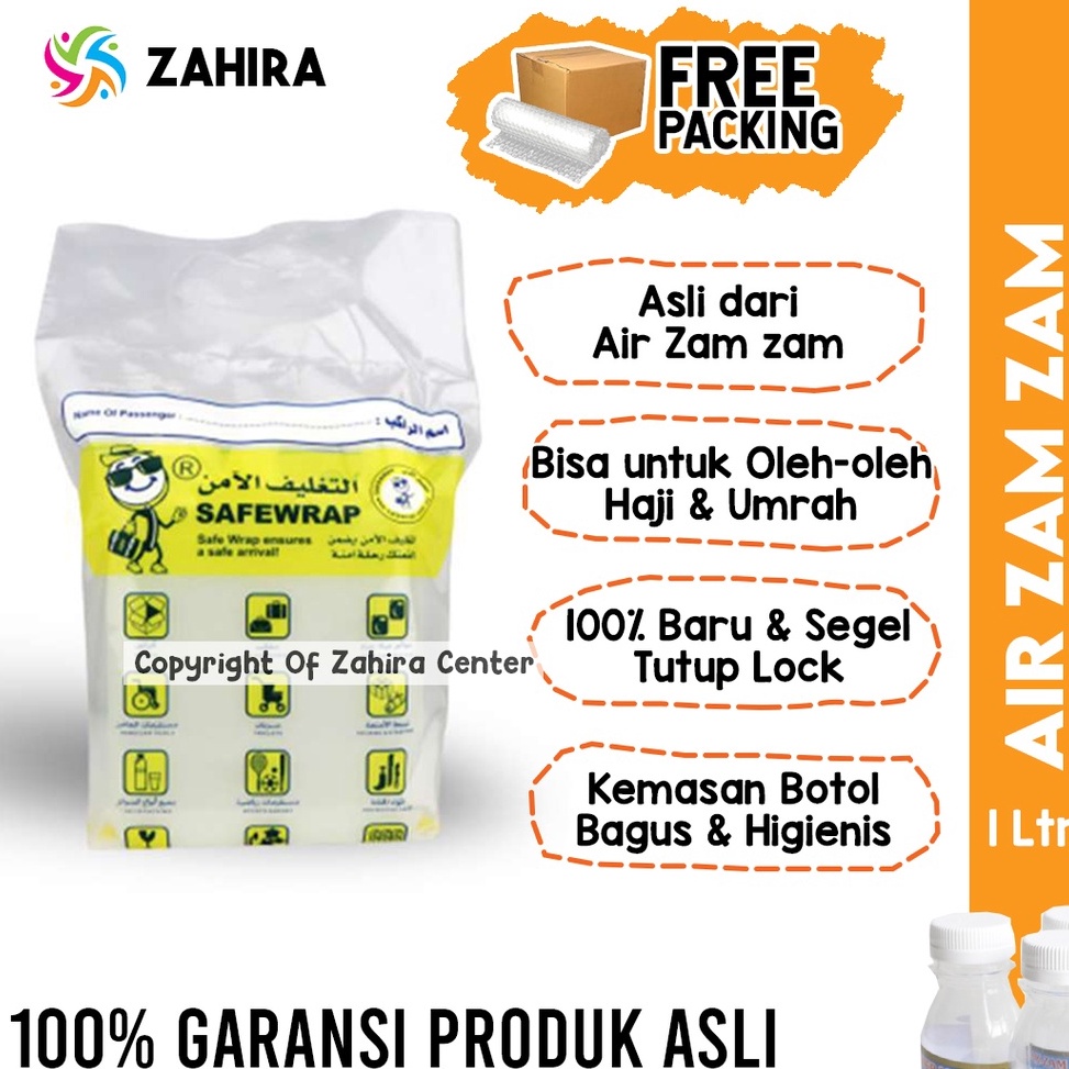 

St0ck Bany4k ASLI Air Zam Zam 1 Liter Dari Makah Zamzam Untuk Berbagai Penyakit Oleh oleh Umroh Arab Saudi Out of Trend