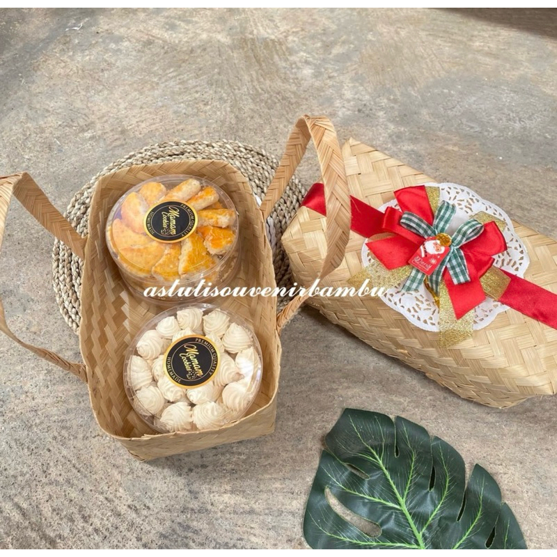 

(spesial natal 2024) besek jinjing cantik 15x25cm GRATIS pita natal / besek hias cantik/ besek hampers natal