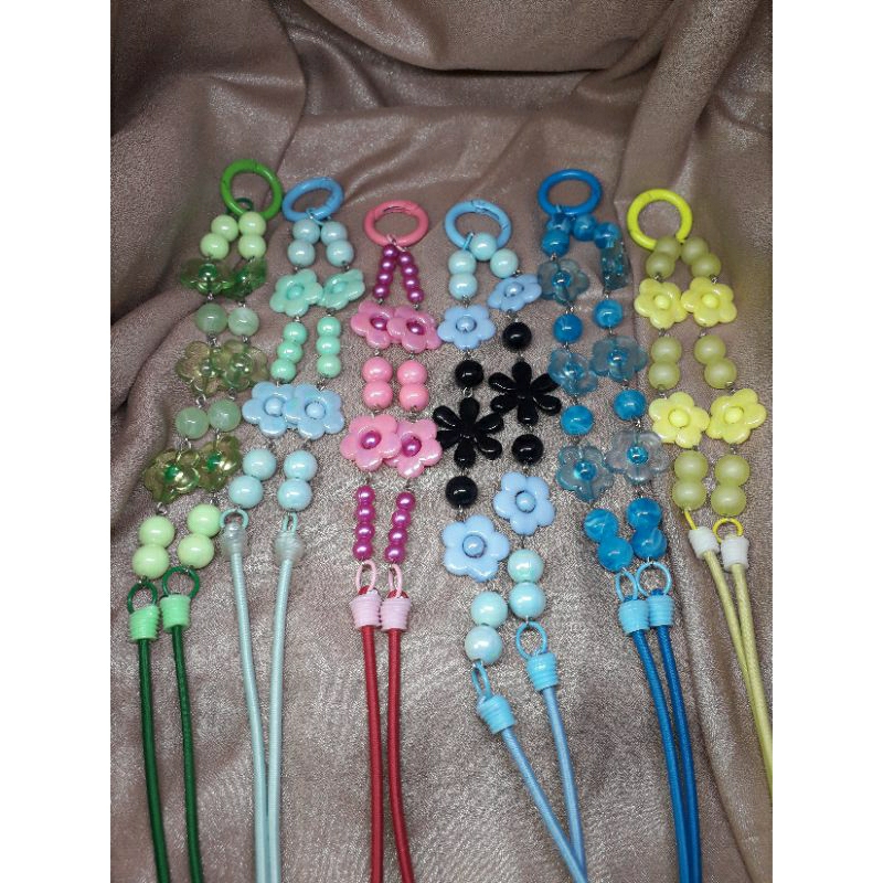 Lanyard Kalung HP/Gantungan HP Hiasan Manik Bunga《nOnkQess CRaFt》