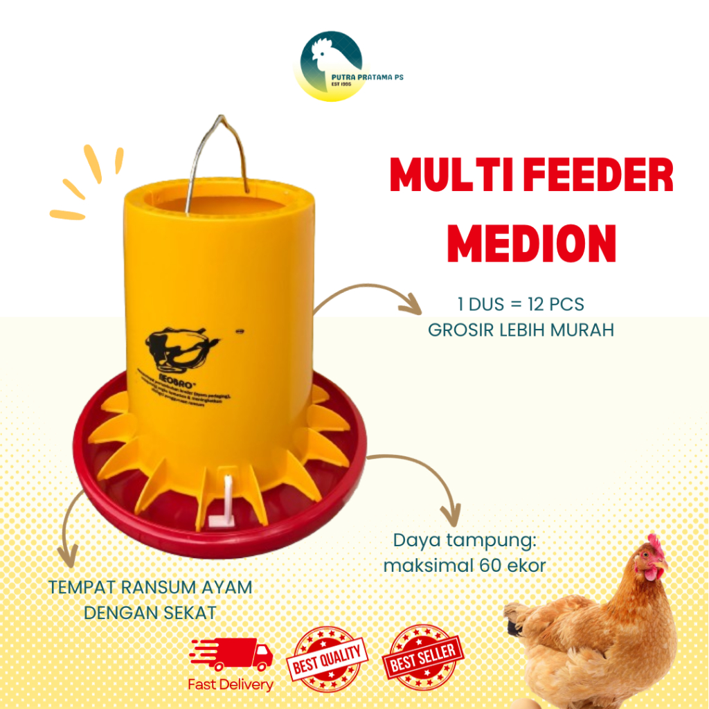 Multi Feeder Medion Tempat Makan Ayam Super Feeder 5 Kg