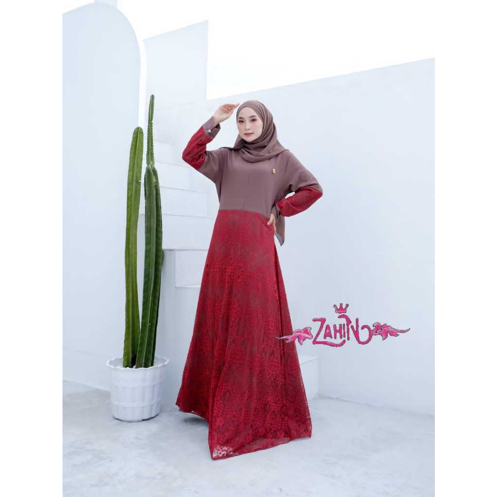 Gamis zahin ori / raya zahin / gamis brukat / gamis terbaru 2023