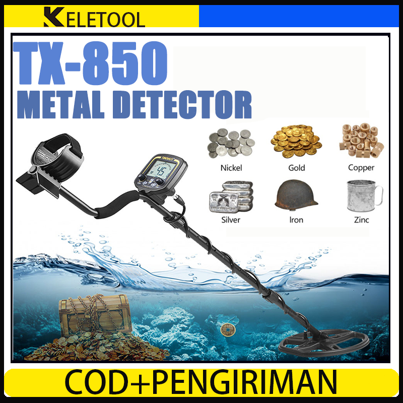 TX850 Underground Metal Detector pendeteksi logam Gold Pendeteksi emas alat penambang emas Alat pendeteksi emas dlm tanah High Sensitivity Treasure Finder Precise Locator LCD Display