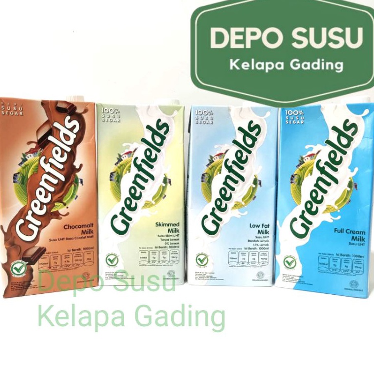 

Terl4ku. Susu Greenfields UHT 1 liter All Varian | Greenfield Coklat Full Cream Low Fat Skim [80]