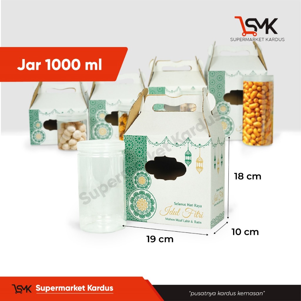 

Box 19x10x18 JAR 1000 MLml Isi 2 Toples Bulat Kardus/packing/kemasan/Kue Kering/boxkuker/Jar 1000 ml/Jar1000gr/hampers/idul fitri/Iedmubarak/Tinggi18
