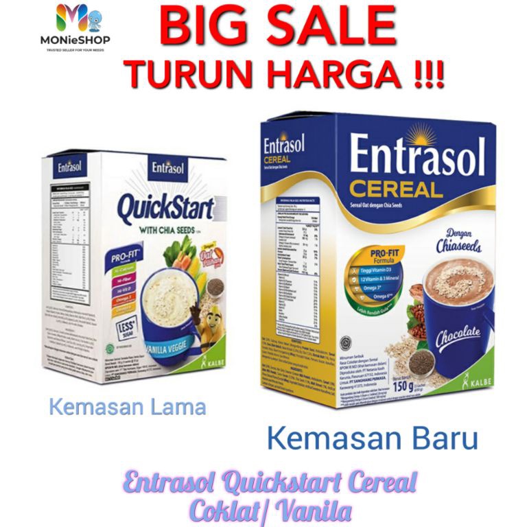 

O992 Entrasol Cereal Quick Start / Quickstart Vanila & Coklat 5 x 30gr ➞COD