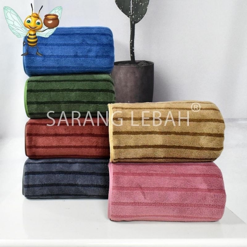 handuk microfiber sarang lebah ukuran 70x140 standar / handuk premium towel