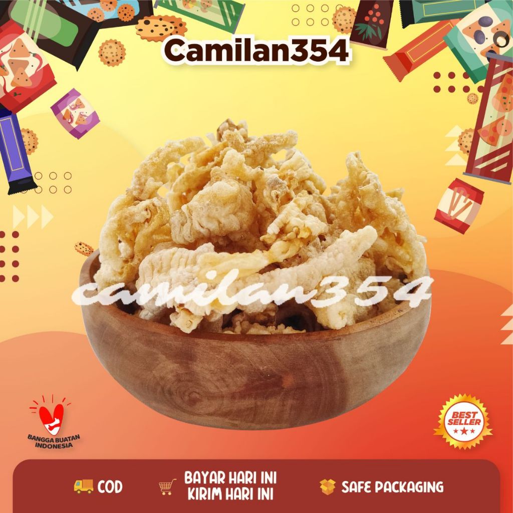 

[250GRAM] Keripik Ceker Ayam Gurih Krispi - 250gram / Kripik Cakar Kaki Ayam Renyah 1/4kg