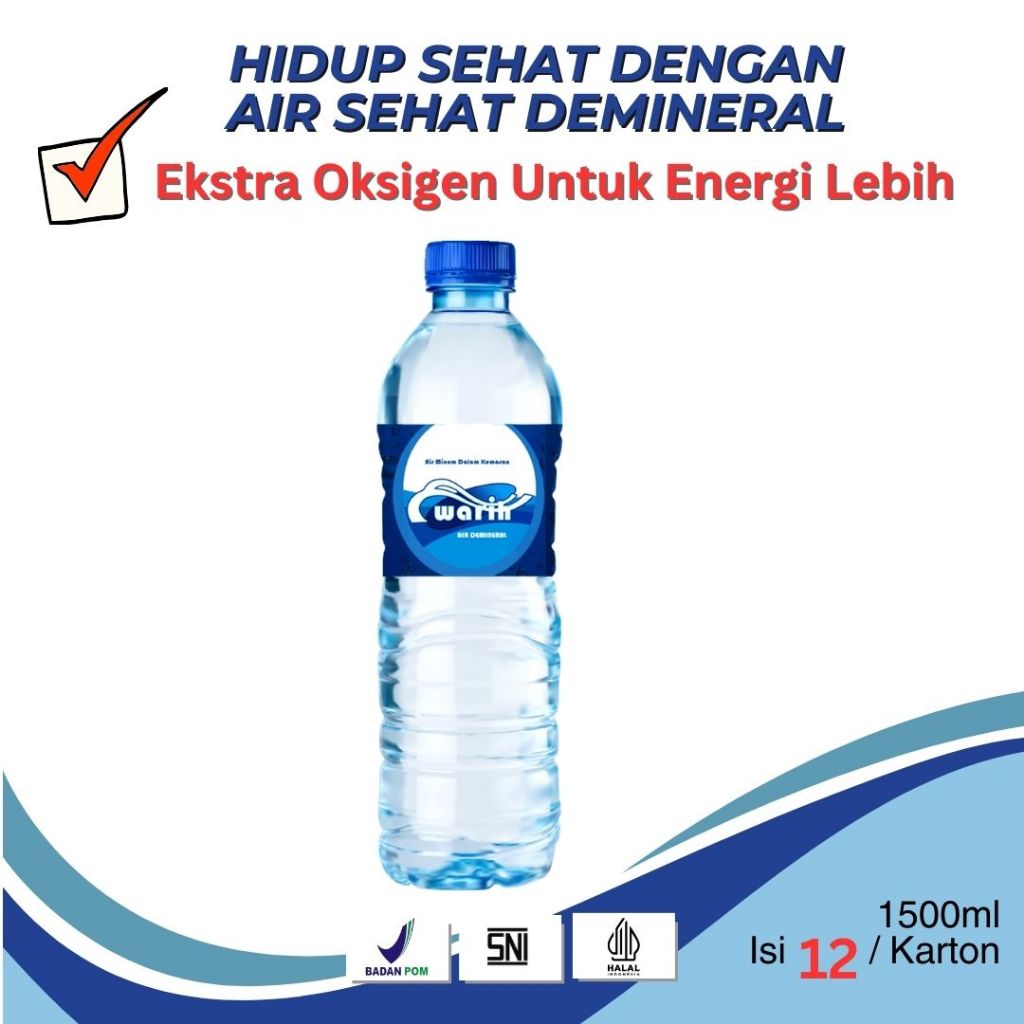 

Warih Air Dalam Kemasan Demineral 1500ml (1 Dus isi 12pcs)