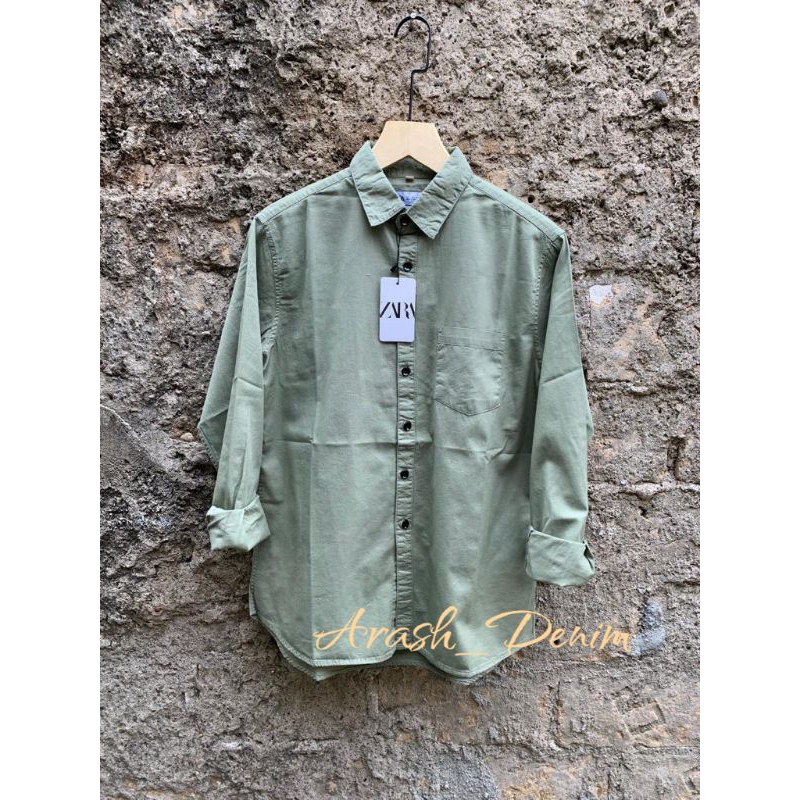 Kemeja pria lengan panjang zara man kemeja polos casual zara kemeja panjang polos slimfit zara man