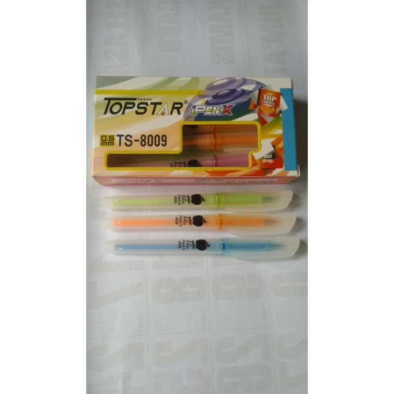 

Bolpen cair/pena cair/bolpen gel/merk topstar 1pak (12pcs)