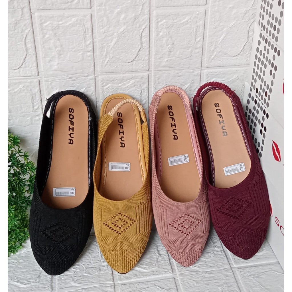 Flatshoes Sofiya terbaru flatshoes rajut model kekinian model kerut // sepatu mules