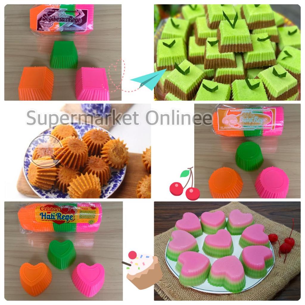 36pcs Cetakan Kue Agar Ager Loyang Mini Cup Jelly Coklat Puding Cake Mold Love Hati Bintang Segi Bul