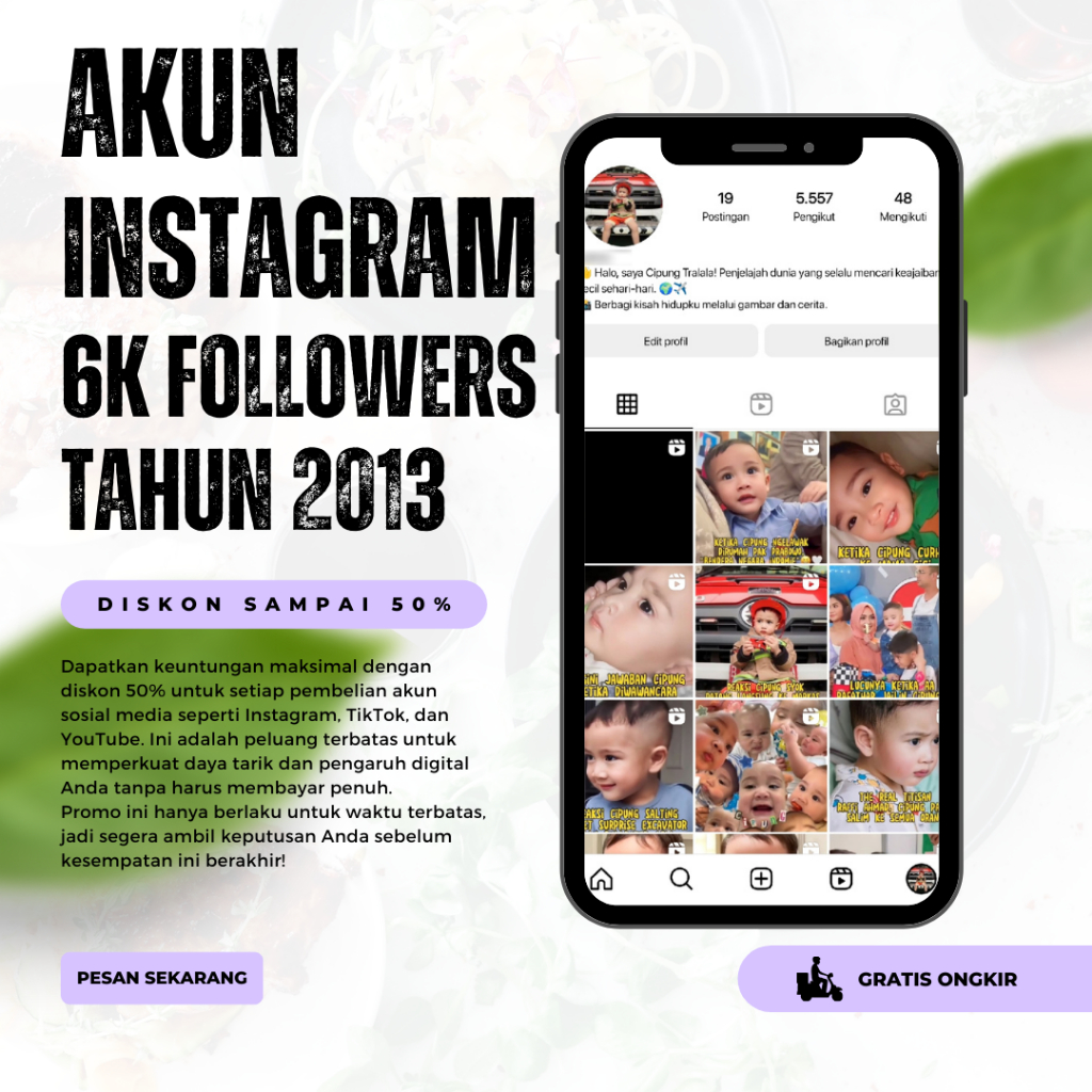 AKUN INSTAGRAM 6.000 Followers Konten Cipung