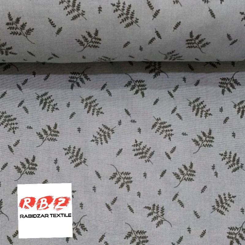 KAIN KATUN POPLINE SERAT TUTON ORIGINAL PREMIUM GARMENT MOTIF DAUN KECIL