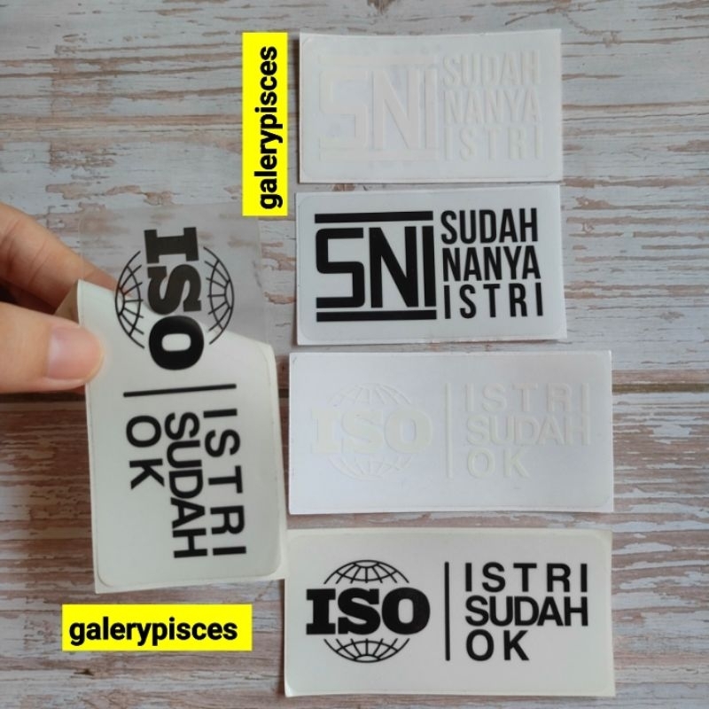 stiker transparan motor dan helm sni iso isrti ok