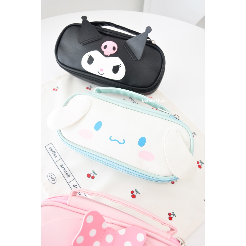 

H7Y BALMUTLUCU Pencil Case PC02 Cinnamoroll Kuromi My Melody Tempat Pensil PU Leather Kotak Pensil 1