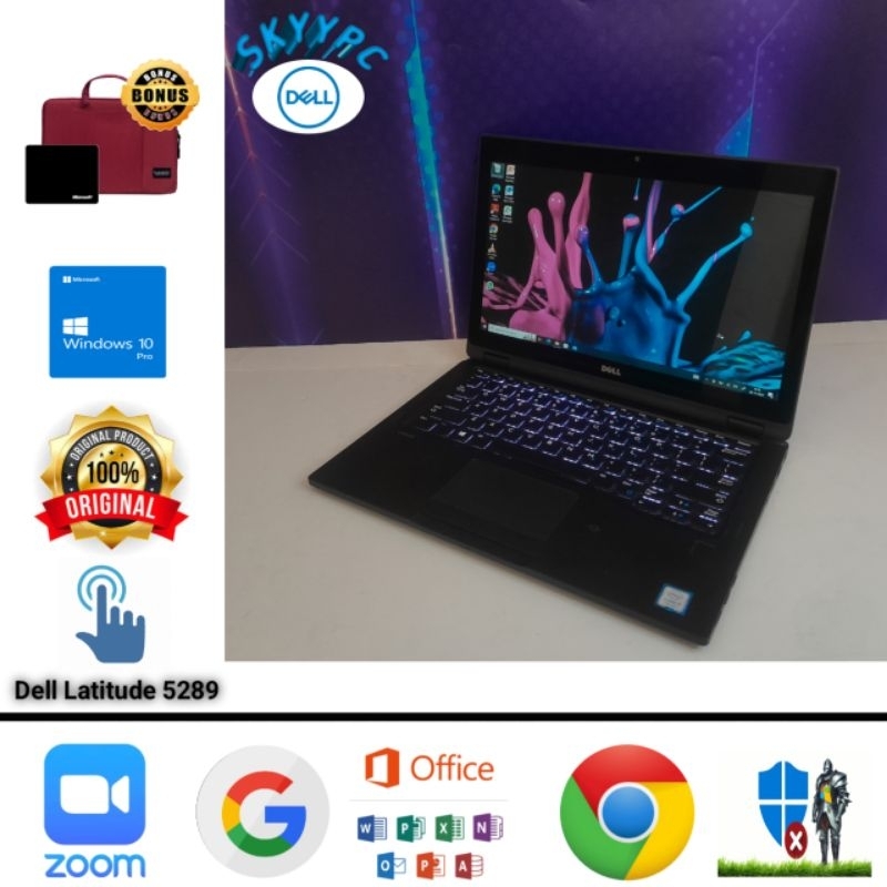 Laptop Flip FHD Dell 5289 Core i5 Gen 7 Ram 8GB SSD 256 Touchscreen - Windows 10 pro