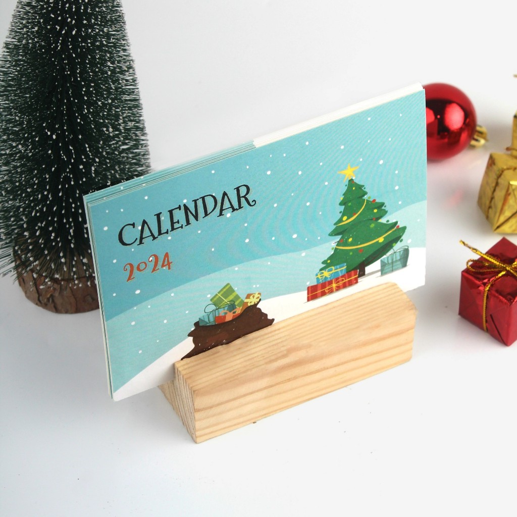 

Kalender 2025 A6 - Spesial Natal - Wooden Stand Landscape- Kalender Meja - Kalender Aesthetic