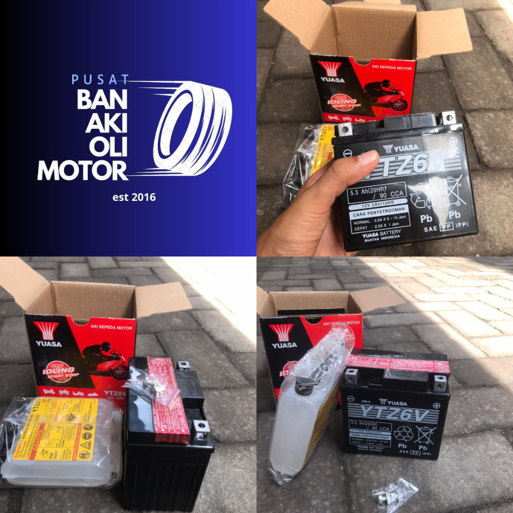 AKI YUASA YTZ6V // AKI YUASA YTZ6V ASLI ORIGINAL YAMAHA NMAX (untuk nmax th 2015-2019) AEROX LEXI AK