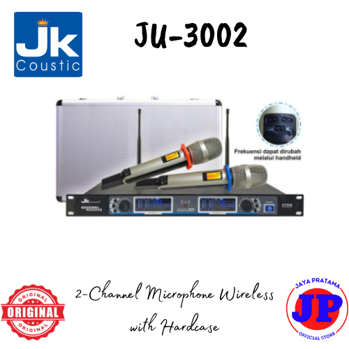 JK Coustic JU3002 Dual Handheld Microphone Wireless Original JU-3002 Mikrofon Wireless