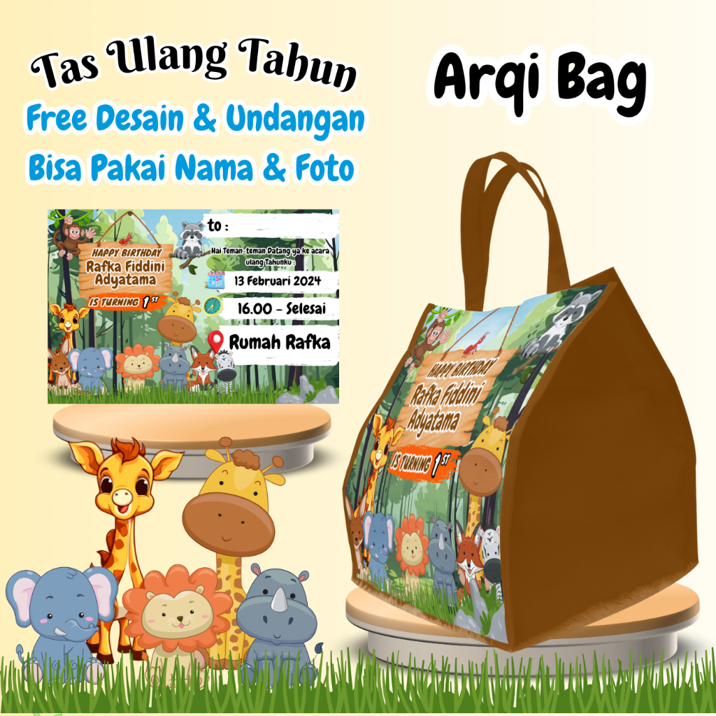 

60 Tas Free Undangan Ulang Tahun Anak Bisa Custom Goodiebag Murah Muat Box Bento