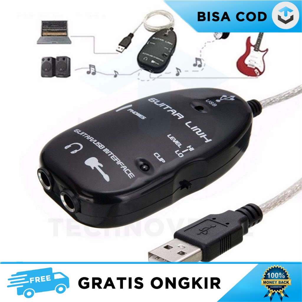 GUITAR LINK USB ORIGINAL KABEL AUDIO FOR PC SOUND CARD RECORDING MUSIC