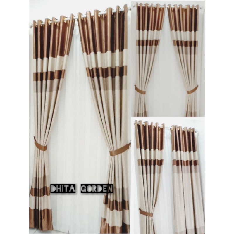 Gorden jendela hordeng blackout import motif pelangi korden poni atas pintu rumbai loster gordeng 12