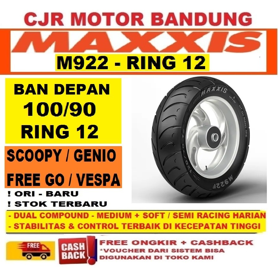 Ban MAXXIS MR922 100/90 ring 12 ban depan motor VESPA SCOOPY FREE GO