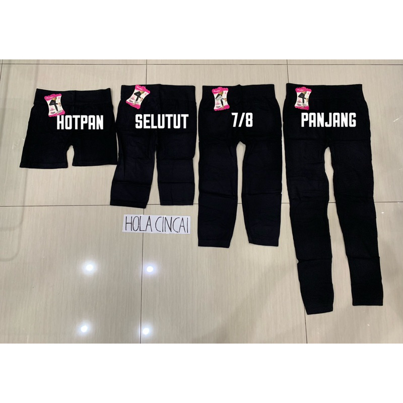 4MODEL Leging HITAM & WARNA | Legging Wanita Tebal Kaos Nilon HOTPAN | SELUTUT | 7/8 | PANJANG