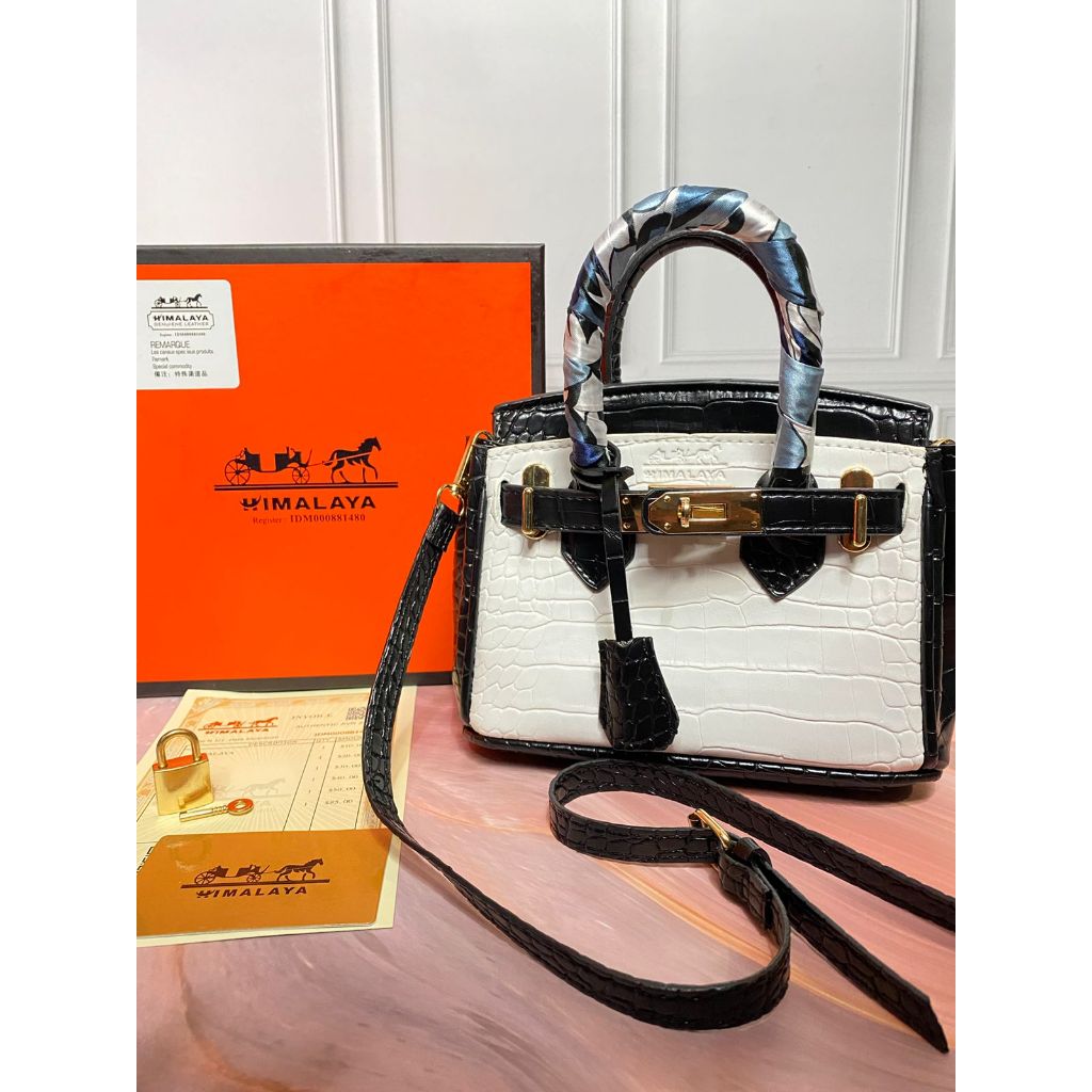 HIMALAYA-TAS SELEMPANG WANITA CROCO"2 TONE MINI"BIRGIN FULL EMBOS DAN BARCODE FREE BOX